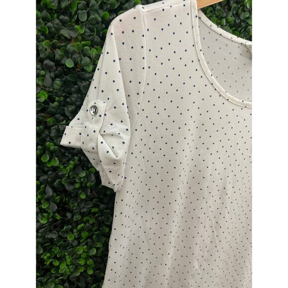 The Workshop, White and Blue polka Dot Blouse, Women’s Size M - Picture 3 of 5